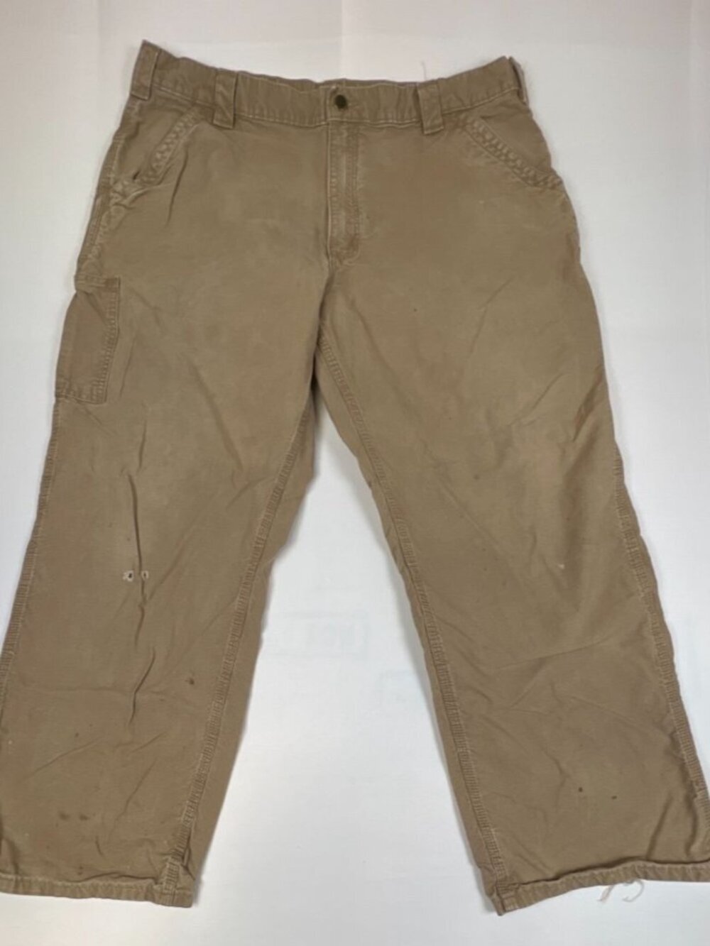 Carhartt Men 40x30 B151 DKH Dungaree Fit Canvas Carpenter Pants Dark Khaki Work
